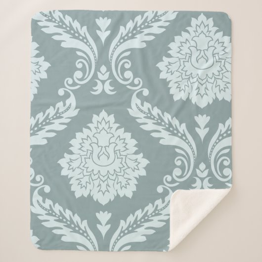 Rococo Damask Art I Duck Egg Blue+Teal Sherpadecke (Vorderseite)