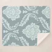 Rococo Damask Art I Duck Egg Blue+Teal Sherpadecke (Vorderseite (Horizontal))