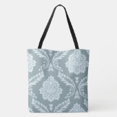 Rococo Damask Art I Duck Egg Blue+Teal Tasche (Rückseite)