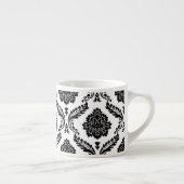 Rococo Damask Big Pattern Black on White Espressotasse (Rechts)