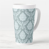 Rococo Damask Big Pattern Duck Egg Blue+Teal Milchtasse (Rechte Ecke)