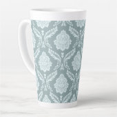 Rococo Damask Big Pattern Duck Egg Blue+Teal Milchtasse (Linke Ecke)
