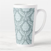 Rococo Damask Big Pattern Duck Egg Blue+Teal Milchtasse (Rechts)
