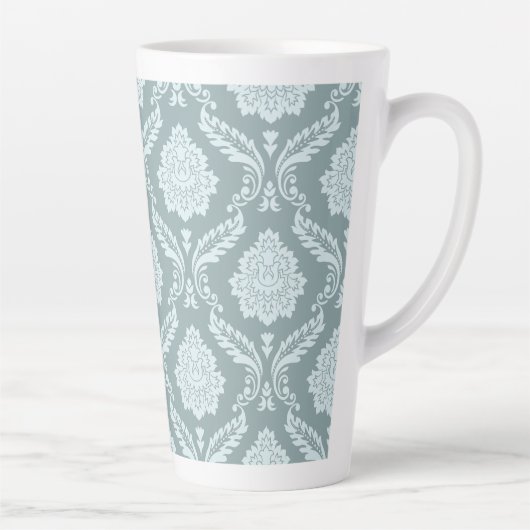 Rococo Damask Big Pattern Duck Egg Blue+Teal Milchtasse (Rechts)