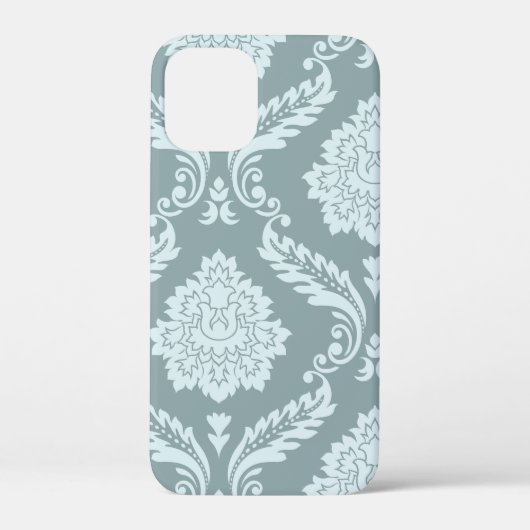 Rococo-Damask-Kunst I Entenei-Blau+Türkis Case-Mate iPhone Hülle (Rückseite)