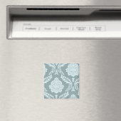 Rococo-Damask-Kunst I Enteneiblau+Türkisfarben Magnet (In Situ (Geschirrspüler))