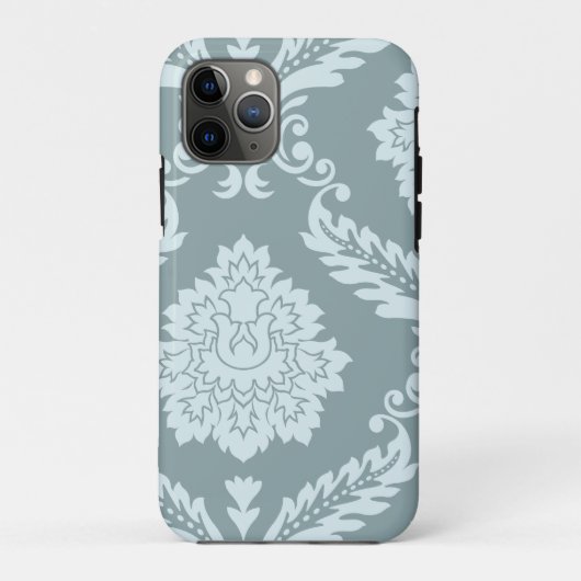Rococo-Damask-Kunst I Entengrün+Türkis Case-Mate iPhone Hülle (Rückseite)