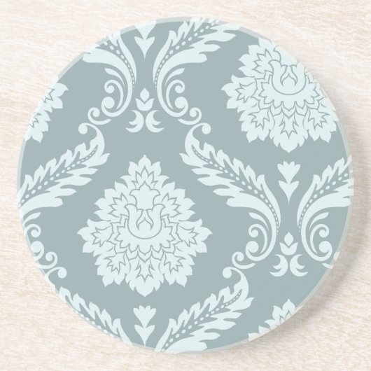 Rococo-Damask-Kunst I Entengrün+Türkis Getränkeuntersetzer (Vorne)