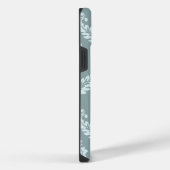Rococo-Damask-Kunst I Entengrün+Türkis iPhone Hülle (Rechte Seite)