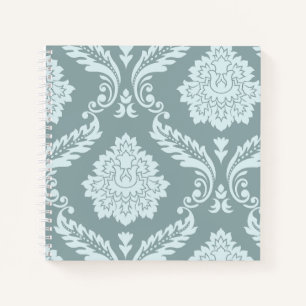 Rococo-Damask-Kunst I Entengrün+Türkis Notizblock
