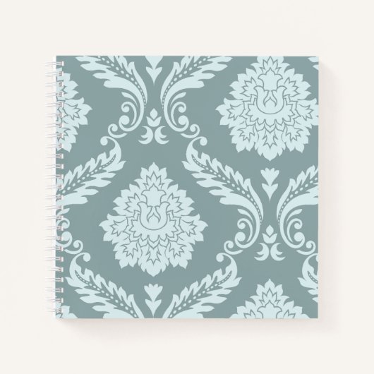 Rococo-Damask-Kunst I Entengrün+Türkis Notizblock (Vorderseite)