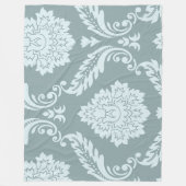 Rococo-Damask-Kunst I Entengrüne + Türkis Fleecedecke (Vorderseite)