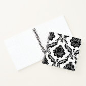 Rococo Damask Lg Off-Set Pattern Black on White Notizblock (Innenseite)