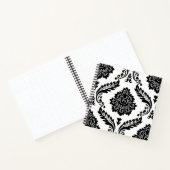 Rococo Damask Lg Pattern Black on White Notizblock (Innenseite)