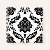 Rococo Damask Lg Pattern Black on White Notizblock (Vorderseite)