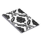 Rococo Damask Lg Pattern Black on White Notizblock (Rechte Seite)