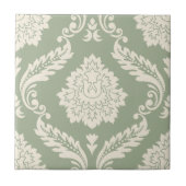 Rococo Damask Lg Pattern Cream on Green Fliese (Vorderseite)