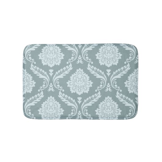 Rococo Damask Lg Pattern Duck Egg Blue+Teal Badematte (Vorderseite)