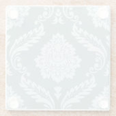 Rococo Damask Lg Pattern Duck Egg Blue+Teal Glasuntersetzer (Rückseite)