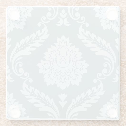 Rococo Damask Lg Pattern Duck Egg Blue+Teal Glasuntersetzer (Rückseite)
