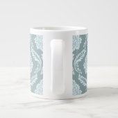 Rococo Damask Lg Pattern Duck Egg Blue+Teal Jumbo-Tasse (Rückseite)