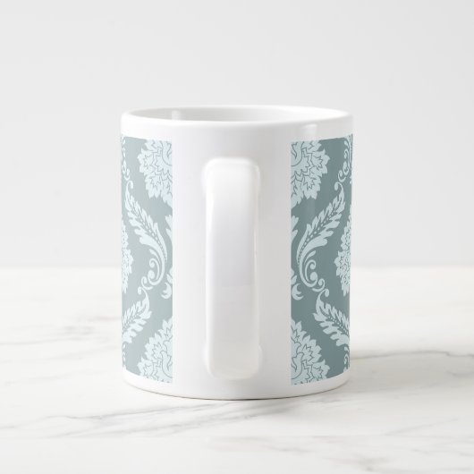 Rococo Damask Lg Pattern Duck Egg Blue+Teal Jumbo-Tasse (Rückseite)