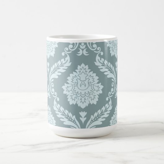 Rococo Damask Lg Pattern Duck Egg Blue+Teal Kaffeetasse (Mittel)