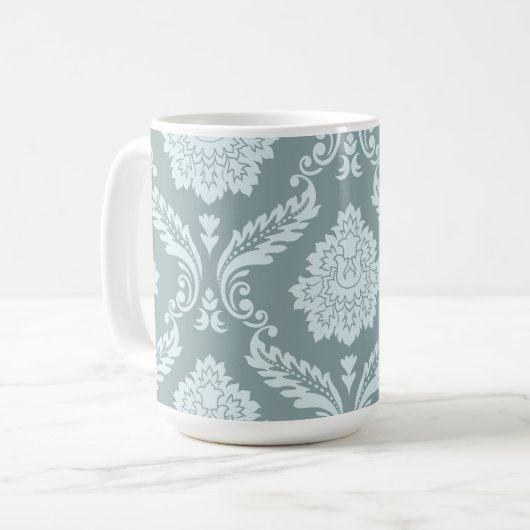 Rococo Damask Lg Pattern Duck Egg Blue+Teal Kaffeetasse (Vorderseite Links)
