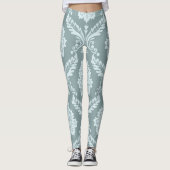 Rococo Damask Lg Pattern Duck Egg Blue+Teal Leggings (Vorderseite)