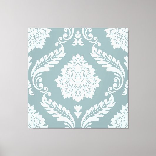 Rococo Damask Lg Pattern Duck Egg Blue+Teal Leinwanddruck (Vorderseite)
