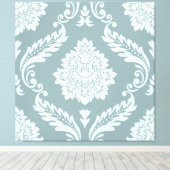 Rococo Damask Lg Pattern Duck Egg Blue+Teal Leinwanddruck (Insitu (Holzboden))