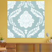 Rococo Damask Lg Pattern Duck Egg Blue+Teal Leinwanddruck (Insitu (Wohnzimmer))
