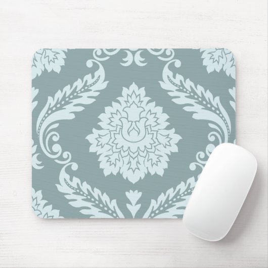 Rococo Damask Lg Pattern Duck Egg Blue+Teal Mousepad (Mit Mouse)
