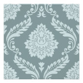 Rococo Damask Lg Pattern Duck Egg Blue+Teal Poster (Vorderseite)