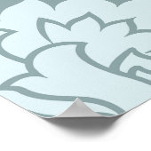 Rococo Damask Lg Pattern Duck Egg Blue+Teal Poster (Ecke)