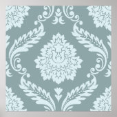 Rococo Damask Lg Pattern Duck Egg Blue+Teal Poster (Vorne)
