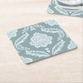 Rococo Damask Lg Pattern Duck Egg Blue+Teal Rechteckiger Pappuntersetzer (angewinkelt)