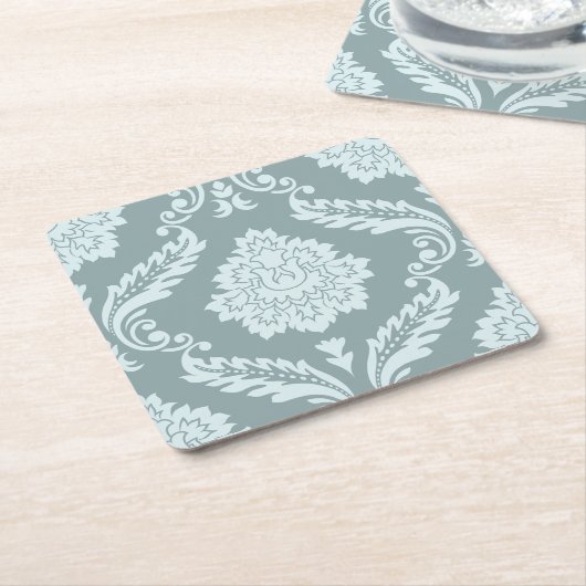 Rococo Damask Lg Pattern Duck Egg Blue+Teal Rechteckiger Pappuntersetzer (angewinkelt)