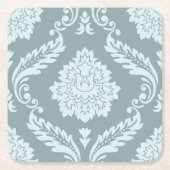 Rococo Damask Lg Pattern Duck Egg Blue+Teal Rechteckiger Pappuntersetzer (Vorderseite)