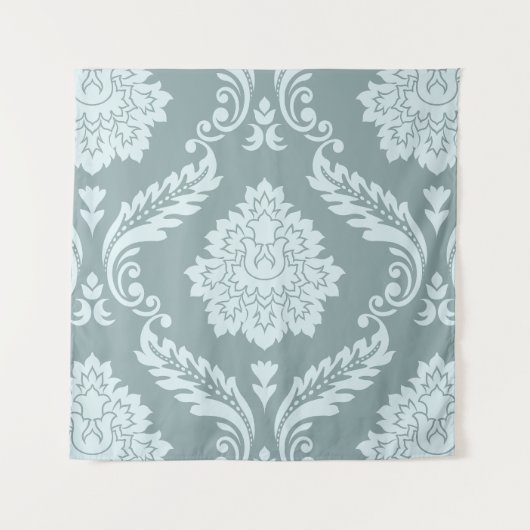 Rococo Damask Lg Pattern Duck Egg Blue+Teal Wandteppich (Vorderseite)