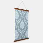 Rococo Damask Lg Pattern Duck Egg Blue+Teal Wandteppich Mit Holzrahmen (Gewinkelt)