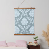 Rococo Damask Lg Pattern Duck Egg Blue+Teal Wandteppich Mit Holzrahmen (Schlafzimmer)