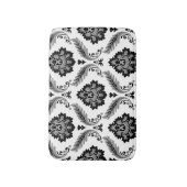 Rococo Damask Lg Pattern Grey Black White Badematte (Vorderseite Vertikal)