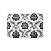 Rococo Damask Lg Pattern Grey Black White Badematte (Vorderseite)