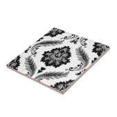 Rococo Damask Lg Pattern Grey Black White Fliese (Seite)