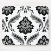 Rococo Damask Lg Pattern Grey Black White Mousepad (Vorne)