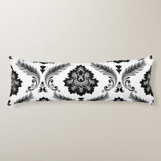 Rococo Damask Lg Pattern Grey Black White Seitenschläferkissen