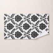 Rococo Damask Mixed Pattern Black on White Badhandtuch Set (Handtuch)