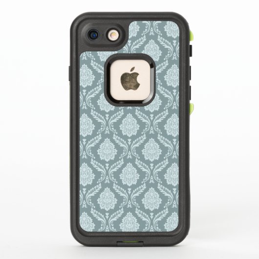 Rococo-Damask-Muster Enteneiblau+Türkis (Rückseite)
