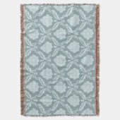 Rococo-Damask-Muster Enteneiblau+Türkis Decke (Vorderseite Vertikal)